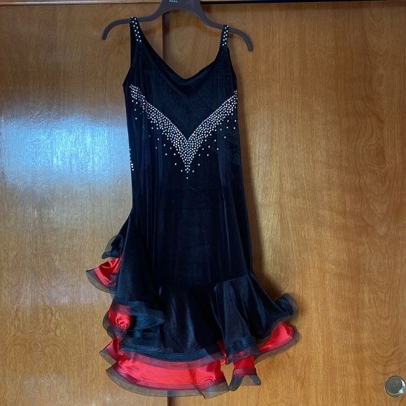 Black Ballroom Dancing Dress - Picture 4 of 4